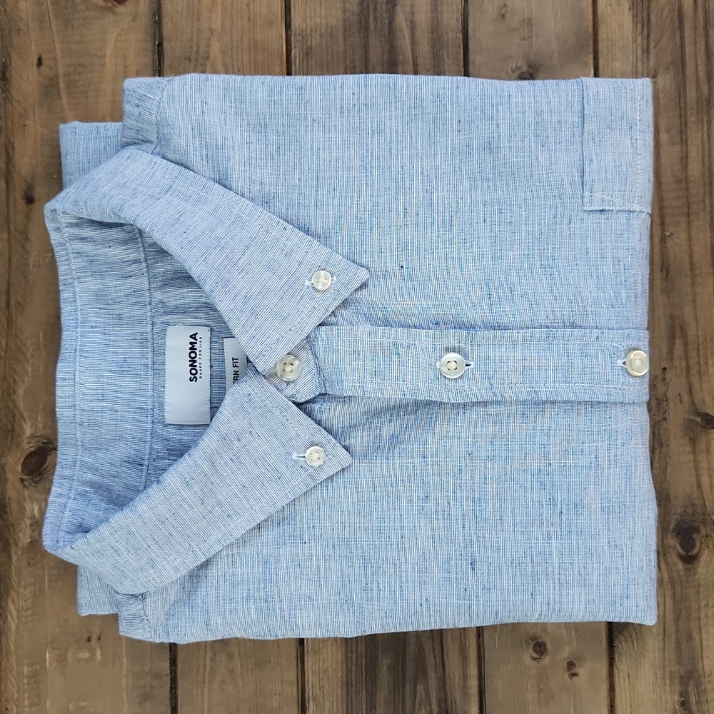 Sonoma Mens Linen Cotton Shirt XL NWOT